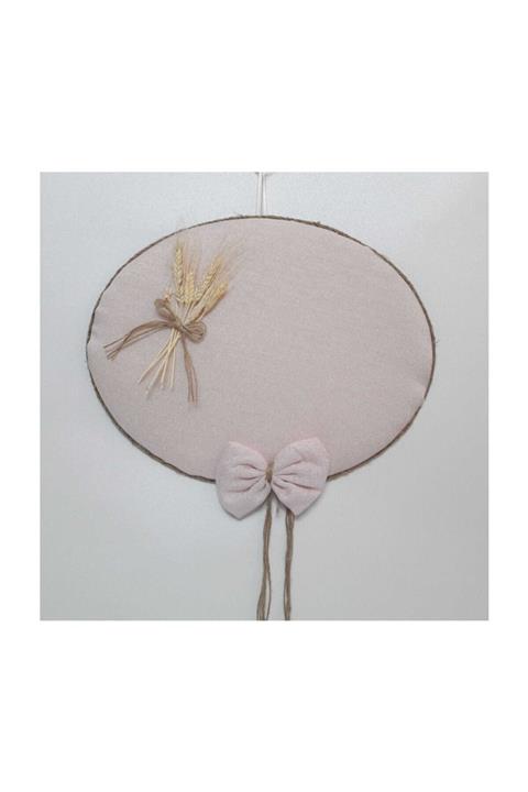 Deneme Zamanı Linen Simli Keten Kumaş Kapı Süsü Pudra