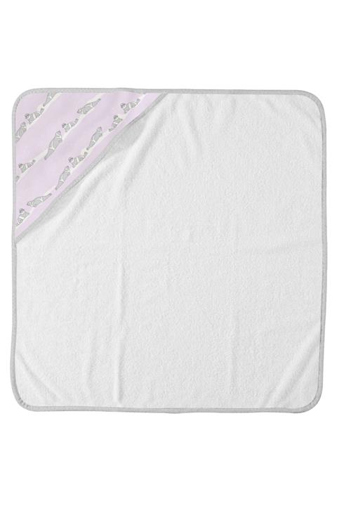 Crocodily Bebek Banyo Havlu-ribbon Seal Lila