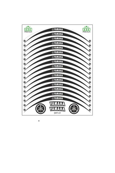 Yamaha Beyaz Siyah Reflektörlü Jant Şeridi