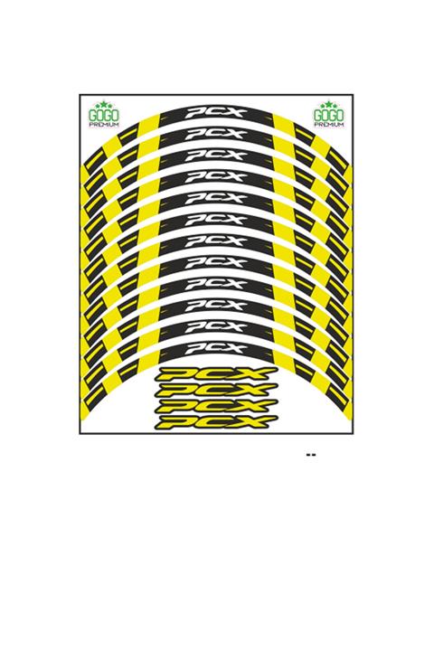 Honda Flo Sarı Iı Reflektör Baskı Pcx Jant Şeridi