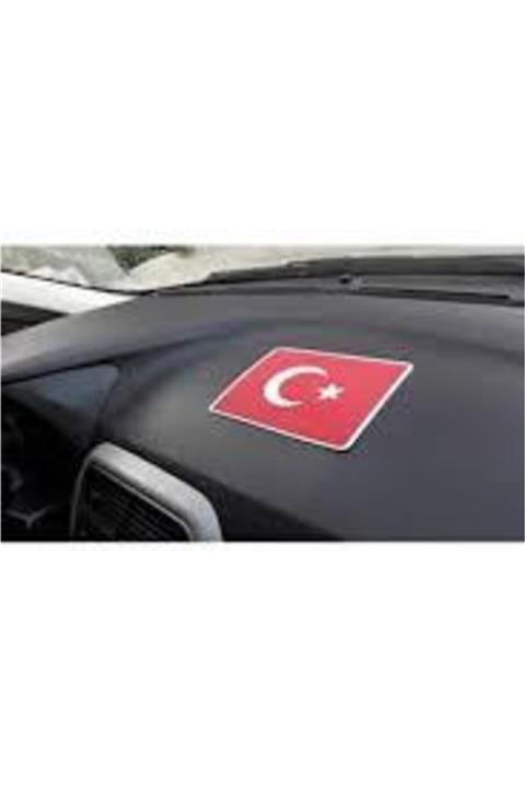 SÜSLEN Türk Bayrağı Kaydırmaz Torpido Pedi - Ay Yıldız Kaydırmaz Ped