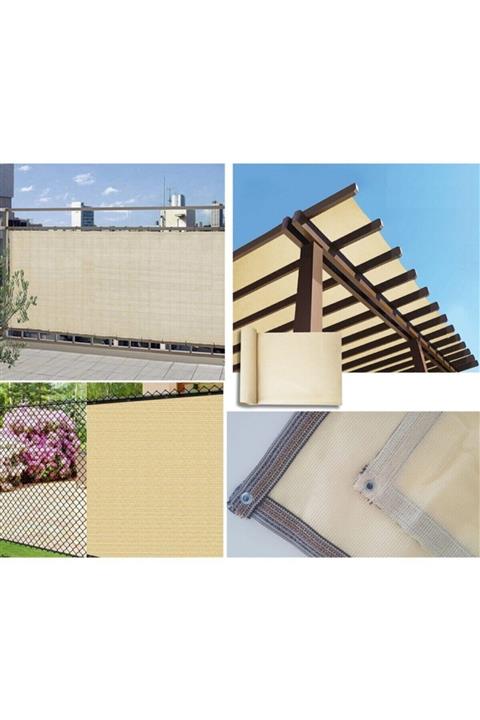 Uzmanhırdavat Krem Tülü Filesi Balkon Gölgeliği 1,5x7 m