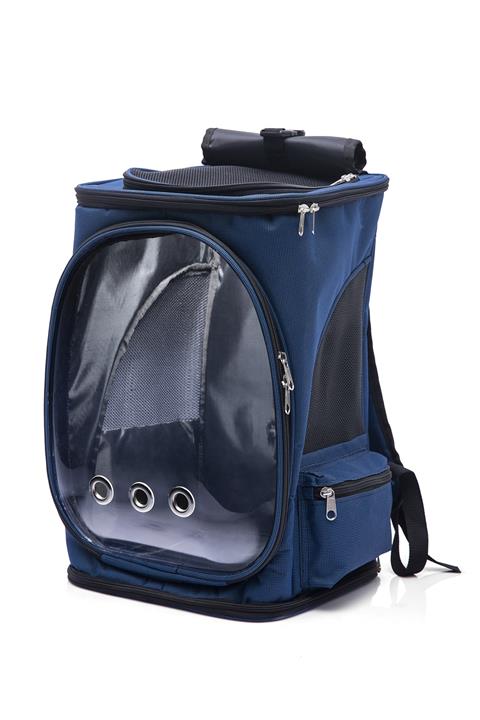 enipaty Büyük Kedi Köpek Astronot Taşıma Çantası Şeffaf Lacivert