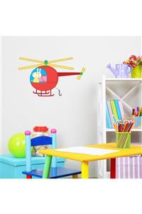 MyHappyPlace Peppa Helikopter Bebek Ve Çocuk Odası Dekoratif Duvar Çıkartması Sticker