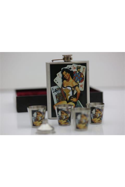 kokoş butik Iskambil Matara Set Çelik