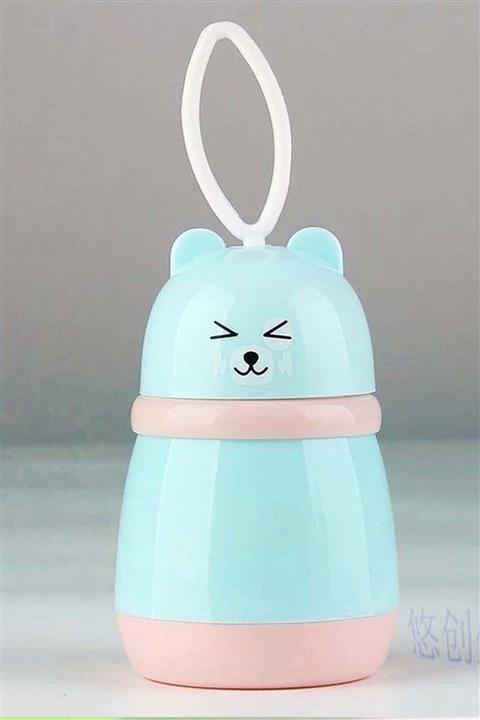 Deco Elit Mavi Panda Tasarımlı 380 Ml Cam Şişe Matara