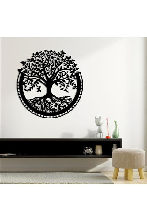 karaen Hayat Ağacı Metal Tablo Duvar Dekoru - Yaşam Ağacı Duvar Süsü 30x31 Cm