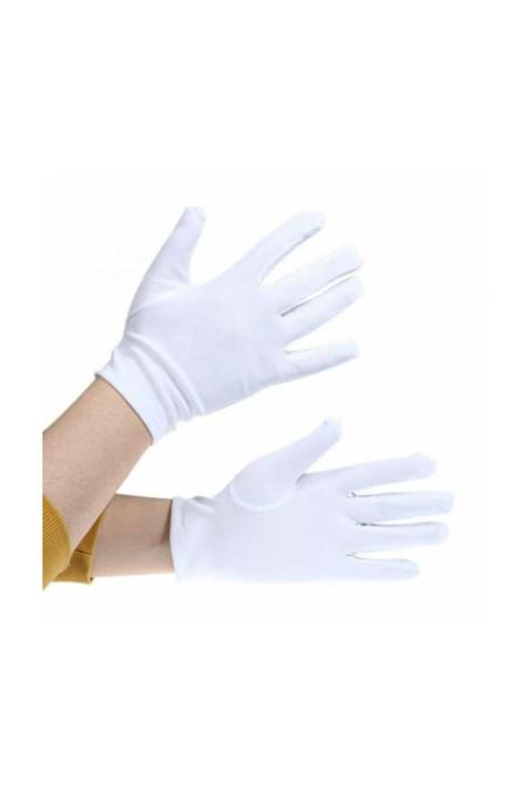 Samur Yetişkin Dans Gösteri Eldiveni Beyaz Renk