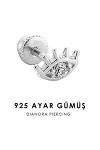 Dianora Piercing Taşlı Göz Gümüş Piercing