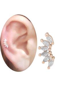 Cadının Dükkanı Rose Rengi Taşlı Tragus-helix-kulak-kıkırdak Piercing