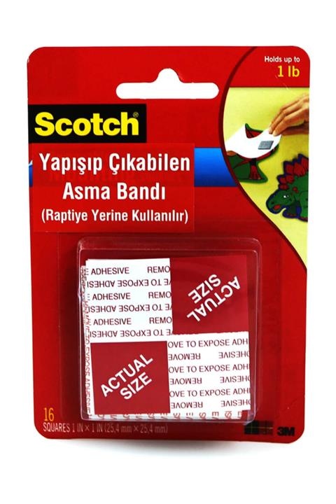 3M Scotch Çift Taraflı Yapışıp Çıkabılen Asma Bandı