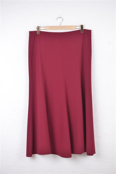 TRENDPARK Kadın Bordı Kloş Kumaş Etek