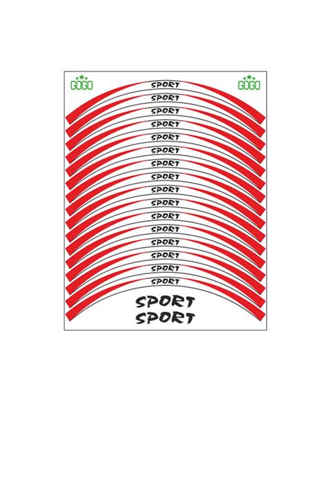 SEVENKARDEŞLER Kırmızı Beyaz Sport Reflektörlü Jant Şeridi