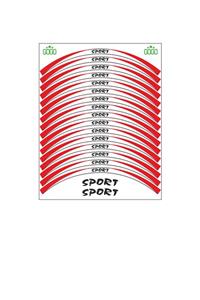 SEVENKARDEŞLER Kırmızı Beyaz Sport Reflektörlü Jant Şeridi