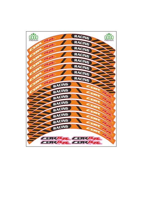 Honda Turuncu Reflektör Baskı Cbr Jant Şeridi (cbrşrt018)