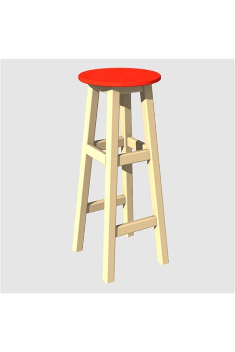 Arbre Bar Taburesi  Fildişi Renk Iskelet 85cm