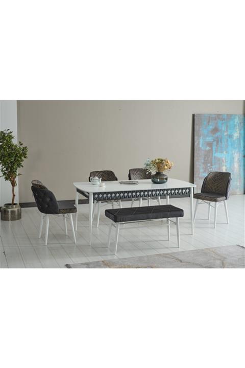 ERVA Yıldız Bihter Banklı Masa Takımı