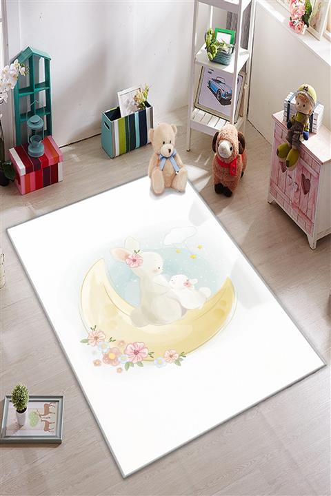 KARNAVAL HOME Karnaval Aydaki Sevimli Tavşanlar Çocuk Odası Halısı