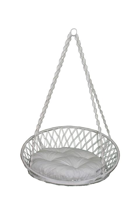 KEYİF SEPETİ Relaks Salıncak Beyaz (beyaz Minderli)