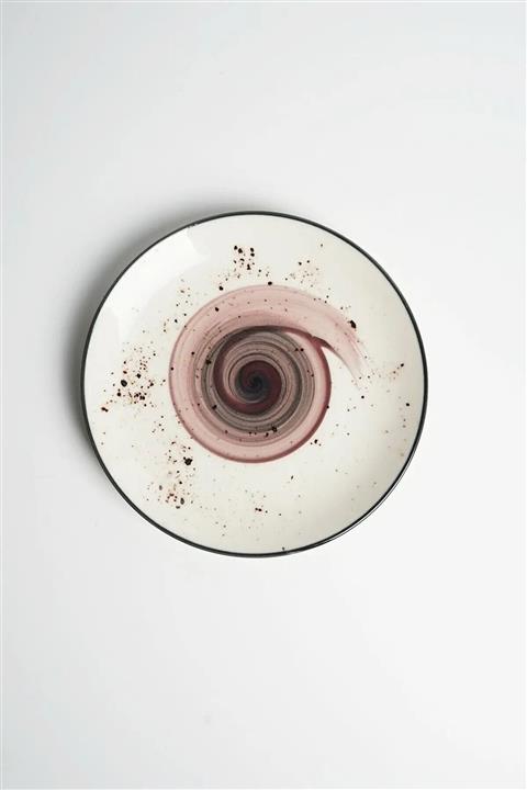 Tulü Porselen Galaxy Mürdüm 6 Adet 19 Cm Çukur Yemek Tabağı Takımı