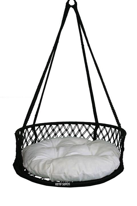 KEYİF SEPETİ 80'lik Davul Salıncak ( Siyah )