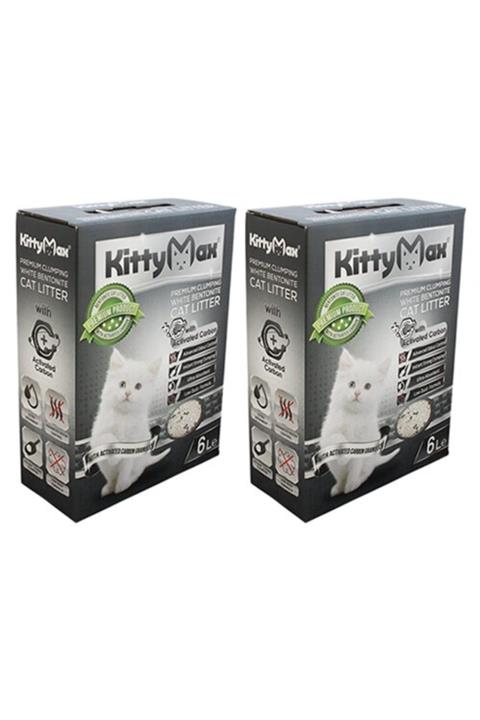 Kittymax Aktif Karbonlu Bentonit Kedi Kumu 6 Lt X 2 Adet