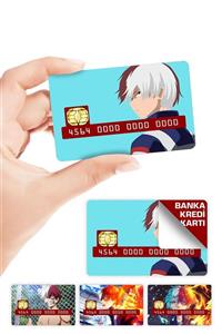 ZipZap Shoto Todoroki Kredi Kartı Kaplama Sticker 4 Adet Boku No Hero Academia My Hero Academia