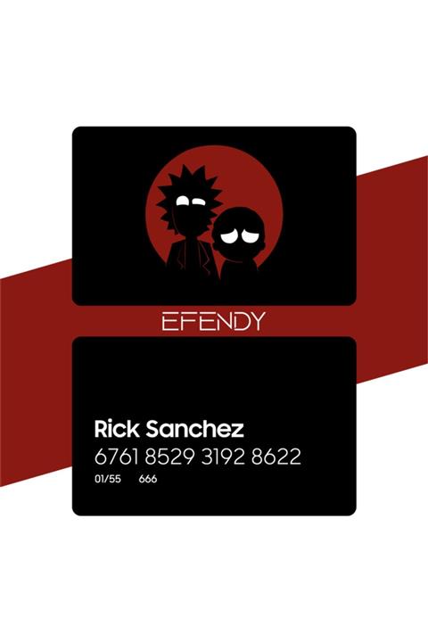 EFENDY Rick And Morty Kart Kaplama Kırmızı