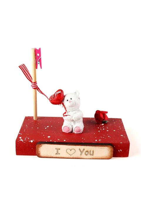 Attach I Love You Beyaz Ayıcık Özel Tasarım Not Tutucu