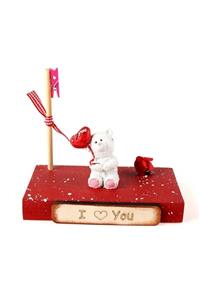 Attach I Love You Beyaz Ayıcık Özel Tasarım Not Tutucu