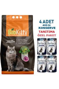 BioKitty 5 Lt Bebek Kokulu Kedi Kumu & 4 Adet Konserve Tanıtıma Özel Fiyat