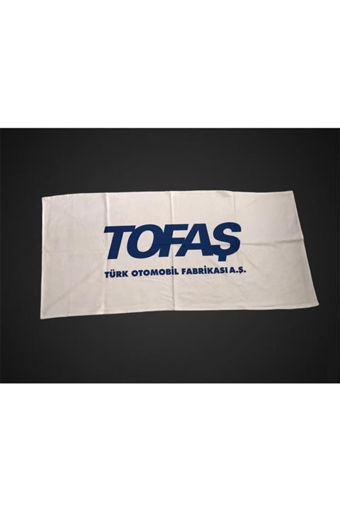 DMR Tofaş Yazılı Dekoratif Çok Amaçlı Beyaz Havlu 150cm X 70cm