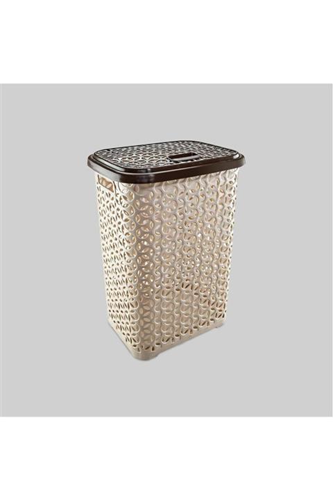 Politime erkoç Erkoç Plastik Rattan Yıldız Kirli Çamaşır Sepeti (60 Lt.)