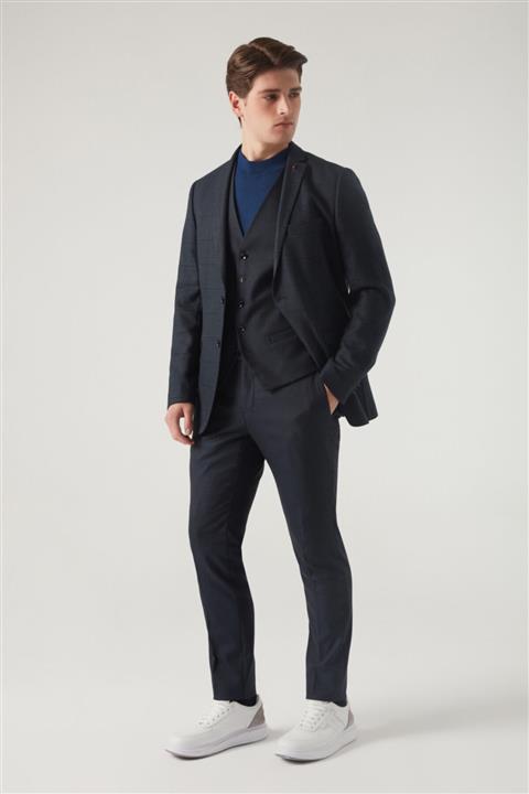 Tween Slim Fit Lacivert Yelekli Takım Elbise