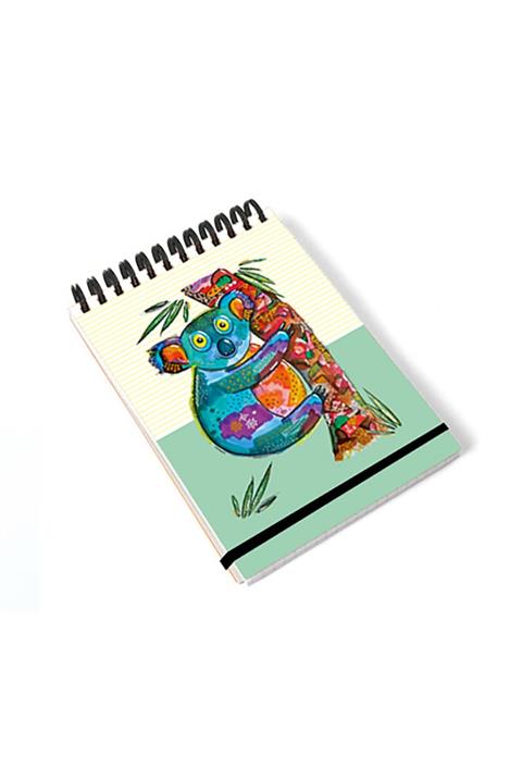 PAKLON Desenli Sert Kapak 11x14 Cm Üstten Spiralli Defter 100 Yp Çizgili - Koala