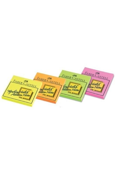 Faber Castell Yapışkanlı Fosforlu Not Kağıt 75mm X75mm 4 Adet Ve Renk