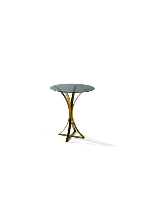 Engince Mobilya Lale Yan Sehpa Nikel/Gold