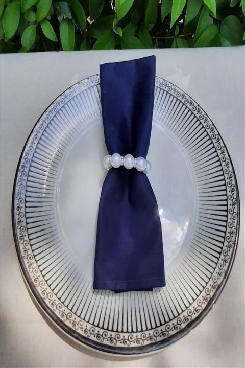 ESanat Evi 12 Adet Taş Detaylı Inci Peçete Yüzüğü