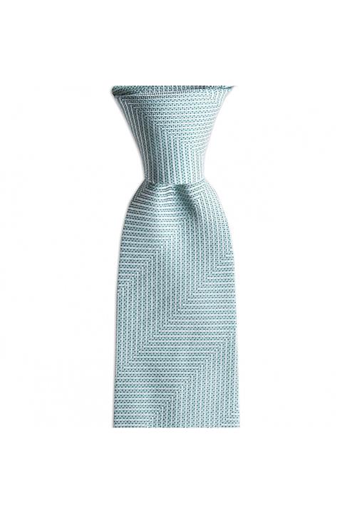 1001 Kravat Yeşil Desenli 8 cm Genişliğinde İpek Kravat