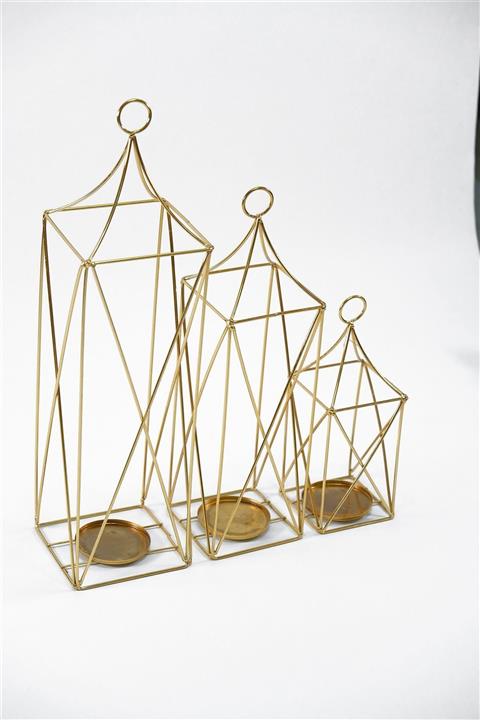 bueistanbul Dekoratif 3'lü Fenerlik Gold