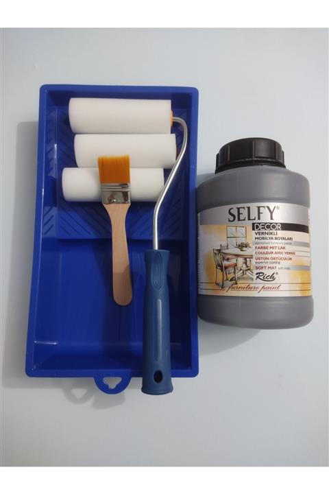 Rich Selfy Decor Profesyonel Boyama Seti (10 CM RULO) - 1250cc Antrasit