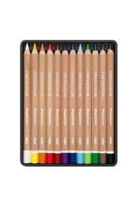 CretaColor Mega Color Kalın Kuru Boya 12 Renk Metal Kutu (290 12)
