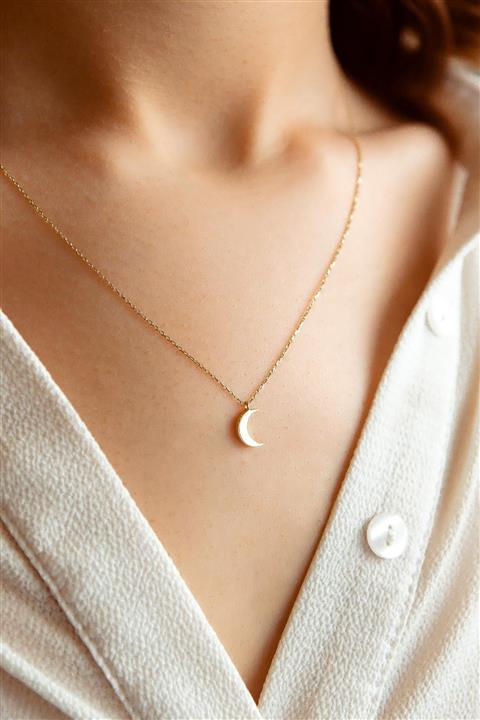 SEMİZ KUYUMCULUK Ay Figürlü Altın Kolye