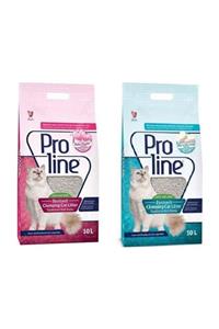 Pro Line Proline Bentonit Bebek Pudralı Ve Marsiya Sabunlu Topaklaşan Kedi Kumu 10 Litre 2 Adet