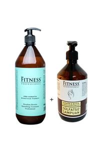 Fitness Professional Saç Düzleştirici Keratin Bakımı 1000 ml + Sülfatsız Devam Şampuanı 500 ml 4456789954671