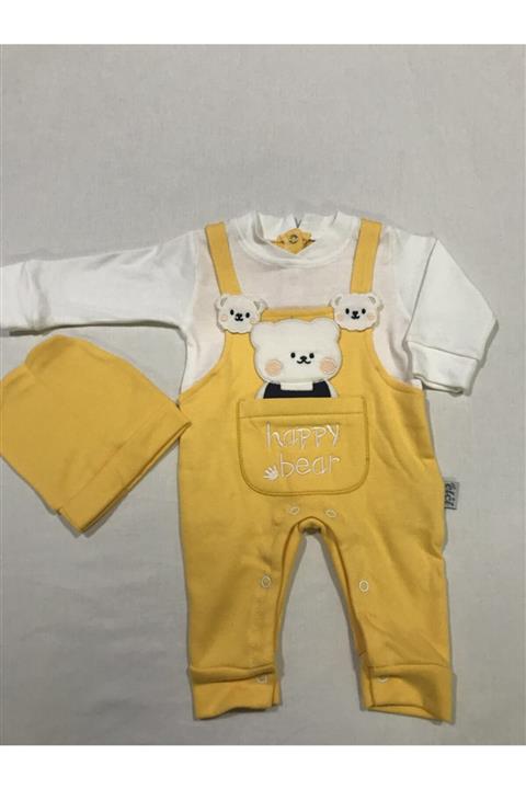 Elçi Baby Mutlu Ayıcık Desenli Salopet Tulum Masalbebe