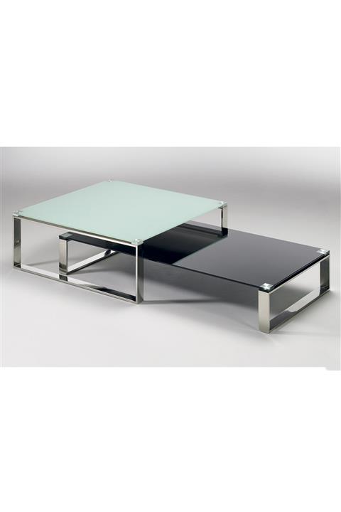 Hitit Dekorasyon Tango Ikili Paslanmaz Metal / Cam Renkli Orta Sehpa