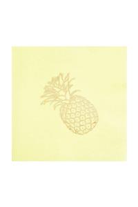 Story Altın Varak Ananas Desenli 16'lı Krem Renkli Kağıt Peçete 33 X 33 Cm