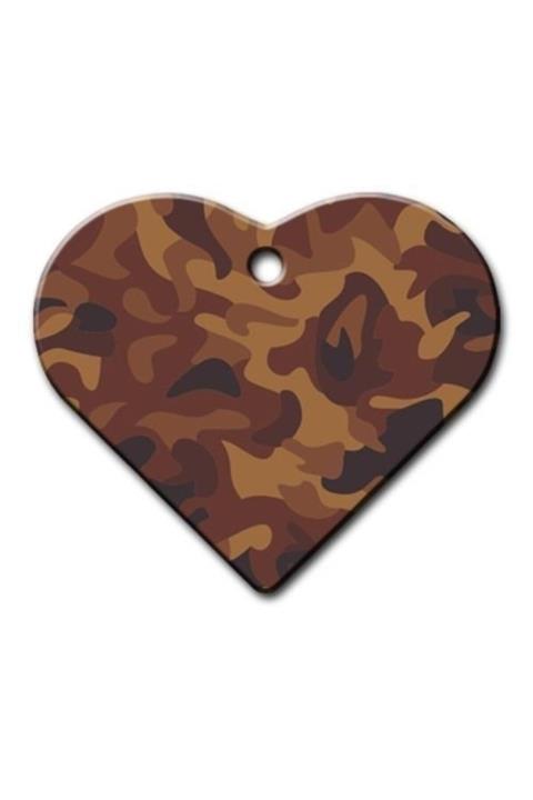 altın pati Kızıl Kamuflaj Desenli Geniş Kalp Kedi Köpek Künyesi