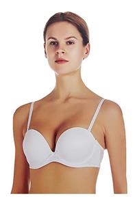 U.S. Polo Assn. Kadın Siyah 2 Beden Büyüten Full Push-up Straplez Sütyen 66149